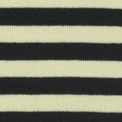 Striped Cotton Stretch Rib Knit Fabric, 240 gsm, 150 cm — Navy