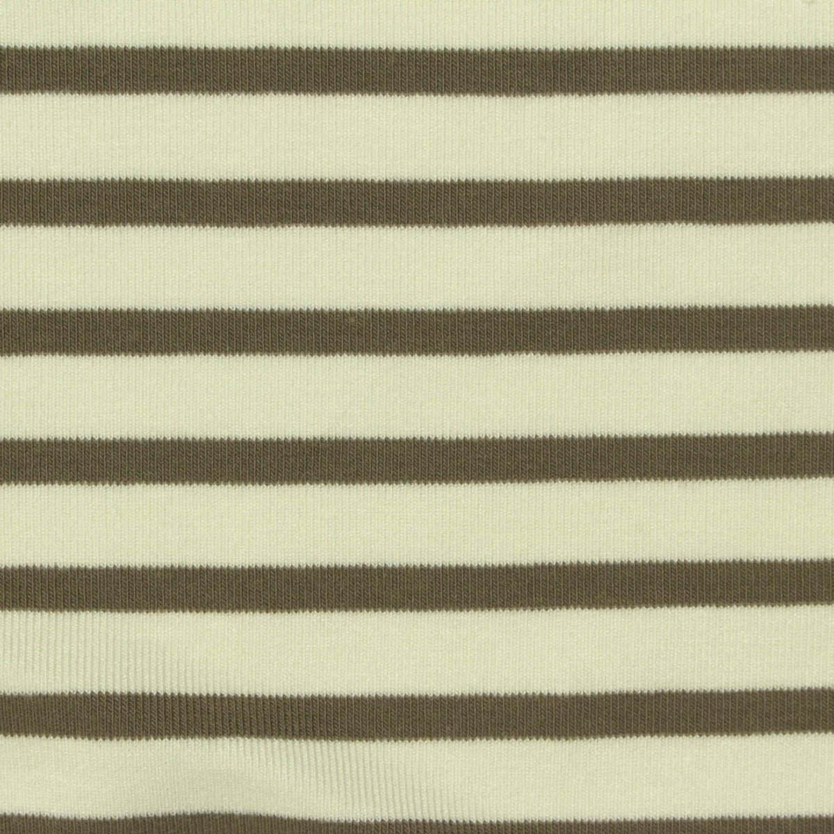 Cream Horizontal-Stripe Rib Knit, Viscose-Tencel Lyocell