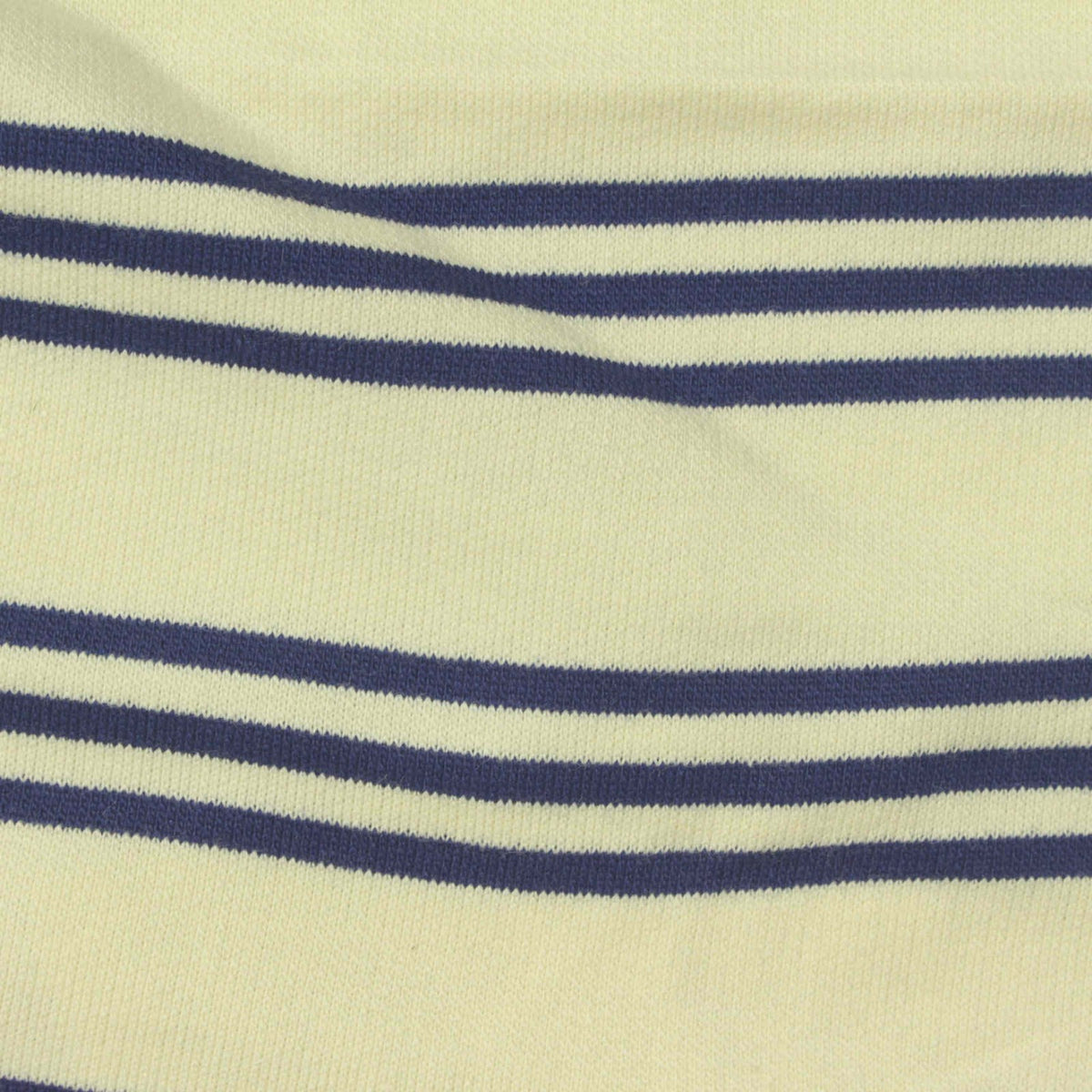 Navy Horizontal-Stripe French Terry, Cotton, 245 gsm