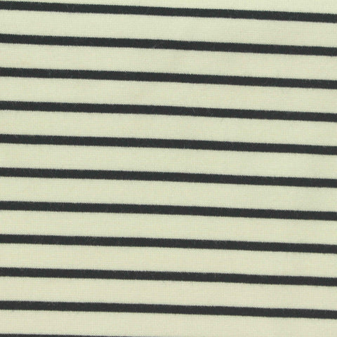 Dark Grey Stripes Ponte Knit, Viscose-Nylon, 270 gsm