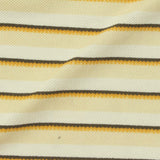 Cream Horizontal-Stripe Piqué Knit, Cotton