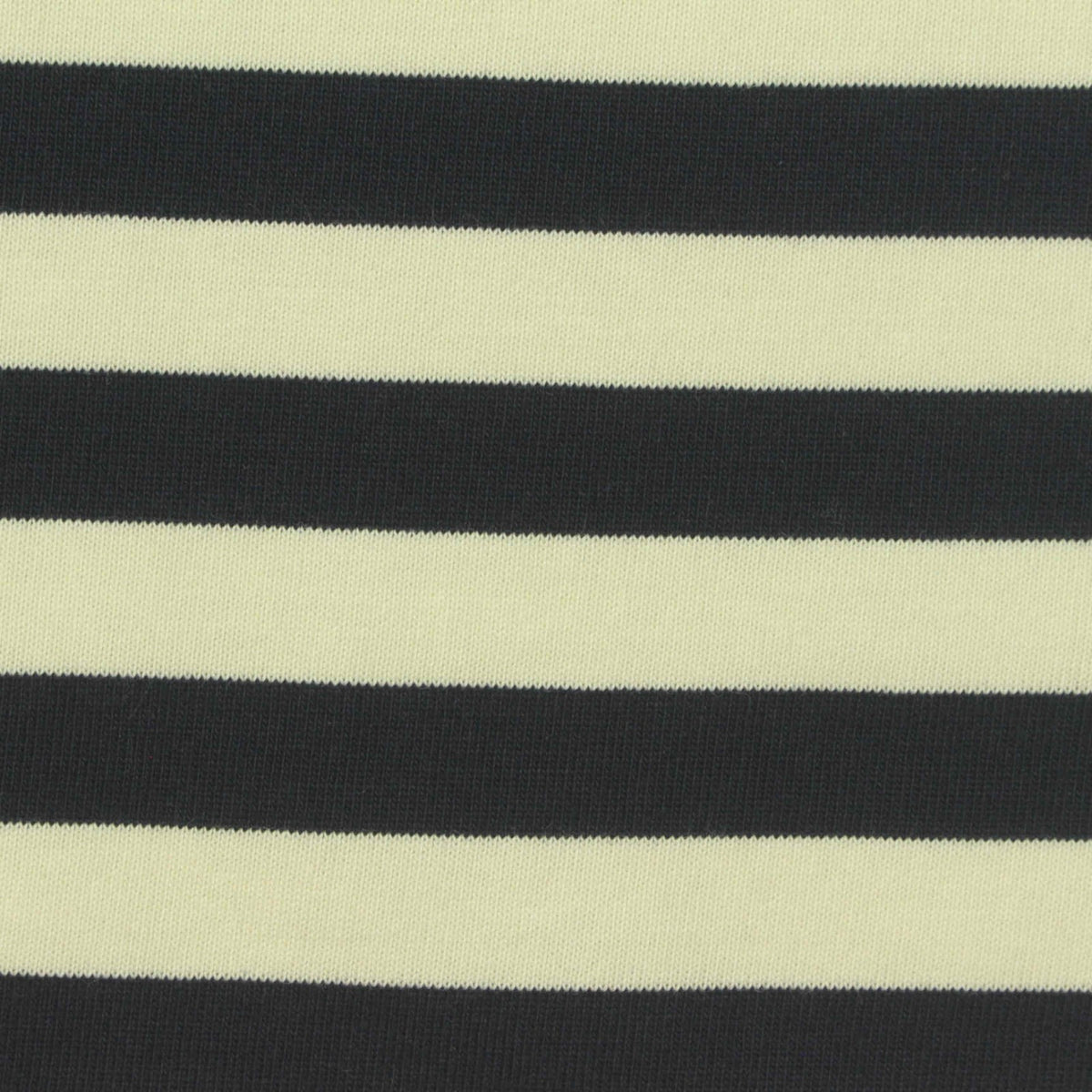 Black Horizontal-Stripe Jersey Knit, Cotton, 238 gsm
