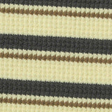 Cream Horizontal-Stripe Waffle Knit, Cotton — texture
