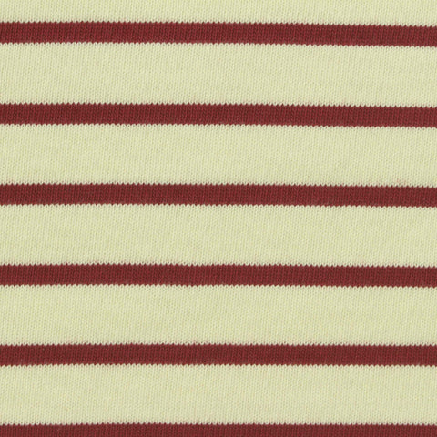 Red Horizontal-Stripe Jersey Knit, Cotton, 290 gsm