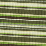 Striped Cotton Stretch Rib Knit Fabric, 265 gsm, 98 cm — Green