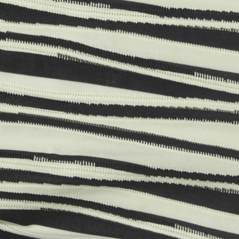 Black Horizontal-Stripe Jersey Knit, Polyester, 235 gsm, ref EF-275602