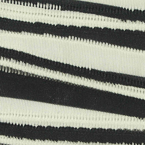 Black Horizontal-Stripe Jersey Knit, Polyester, 235 gsm, ref EF-275602