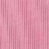 Polyester Viscose Stretch Rib Knit Fabric, 285 gsm — Pink