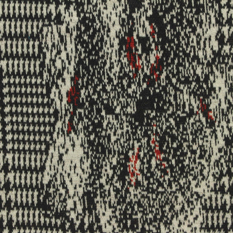 Black Abstract Jacquard, Poly-Viscose, 305 gsm