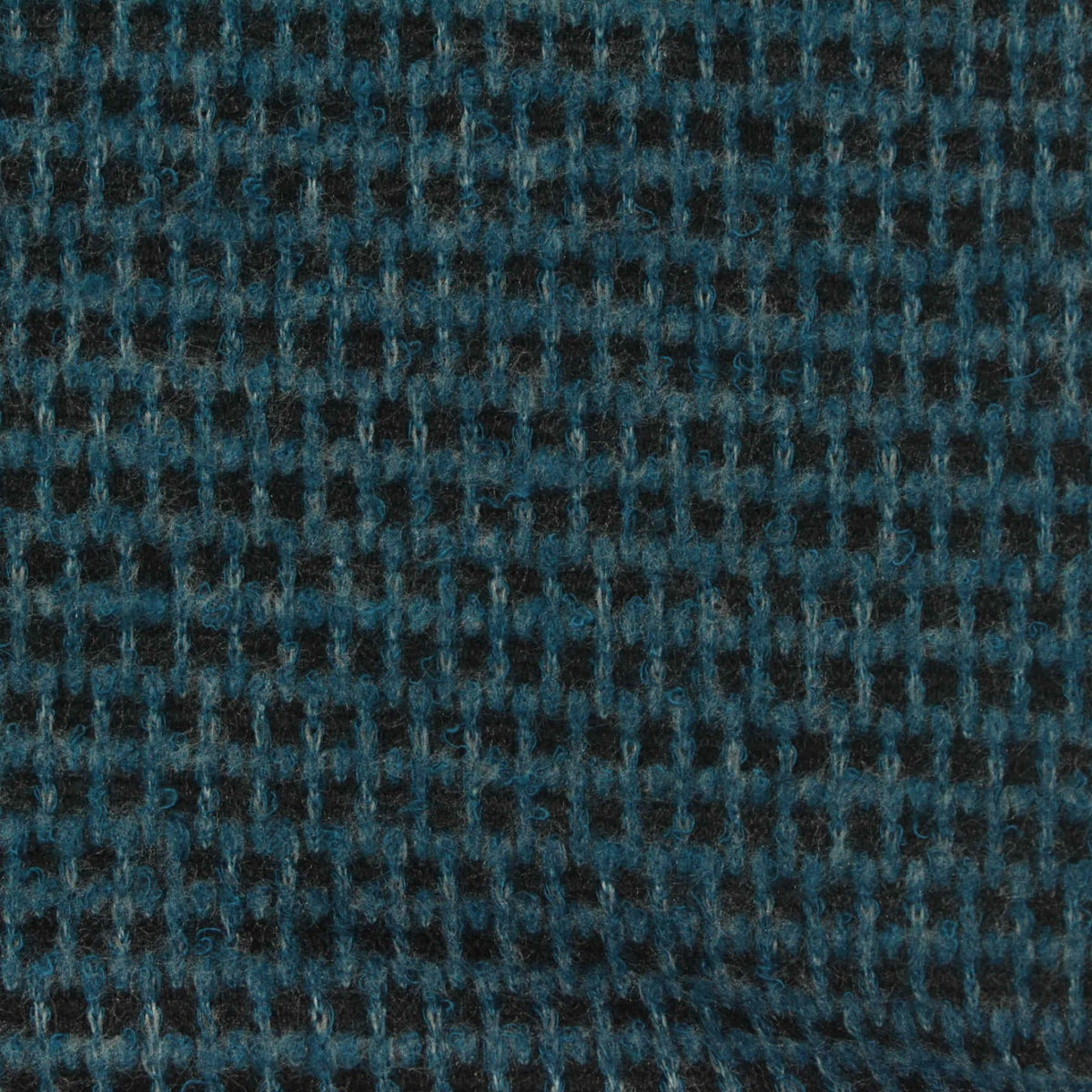 Teal Check Chunky Knit, Viscose-Poly