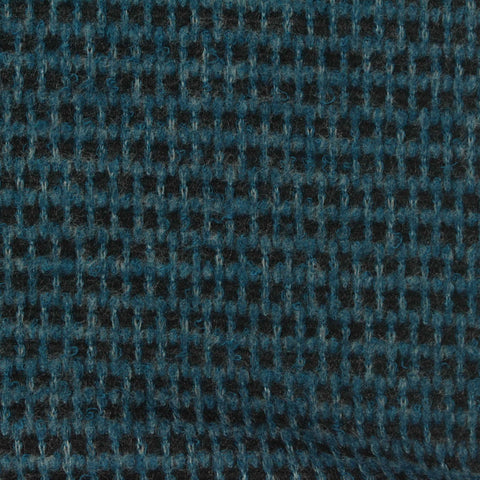 Teal Check Chunky Knit, Viscose-Poly