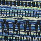 Blue Geometric Interlock Knit, Polyester — texture