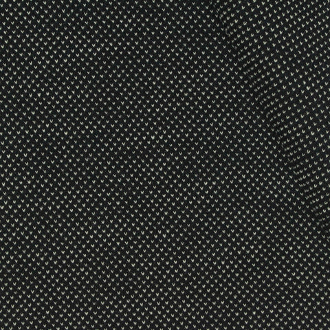 Jacquard Polyester Viscose Stretch Interlock Knit Fabric, 245 gsm — Black