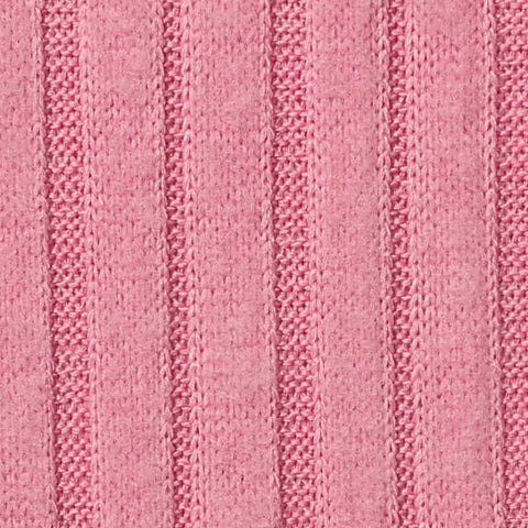 Brushed Polyester Stretch Rib Knit Fabric, 245 gsm — Pink