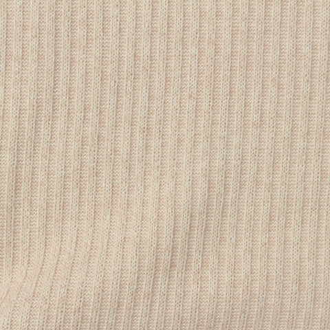 Brushed Polyester Stretch Rib Knit Fabric, 205 gsm — Beige