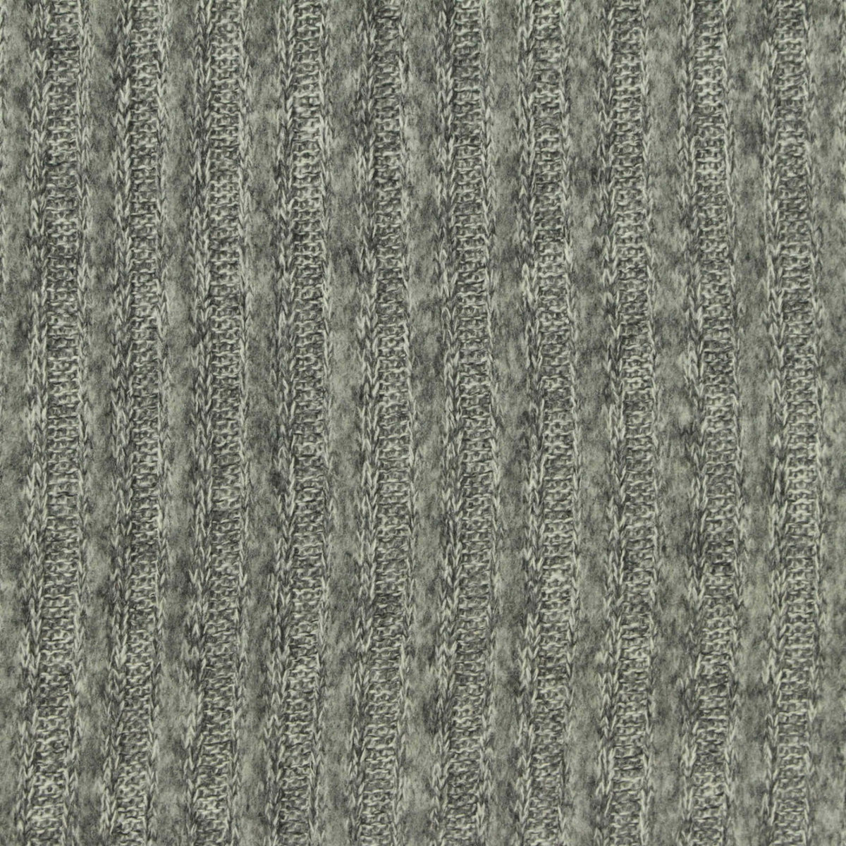 Grey Marl Rib Knit, Poly-Viscose, 210 gsm