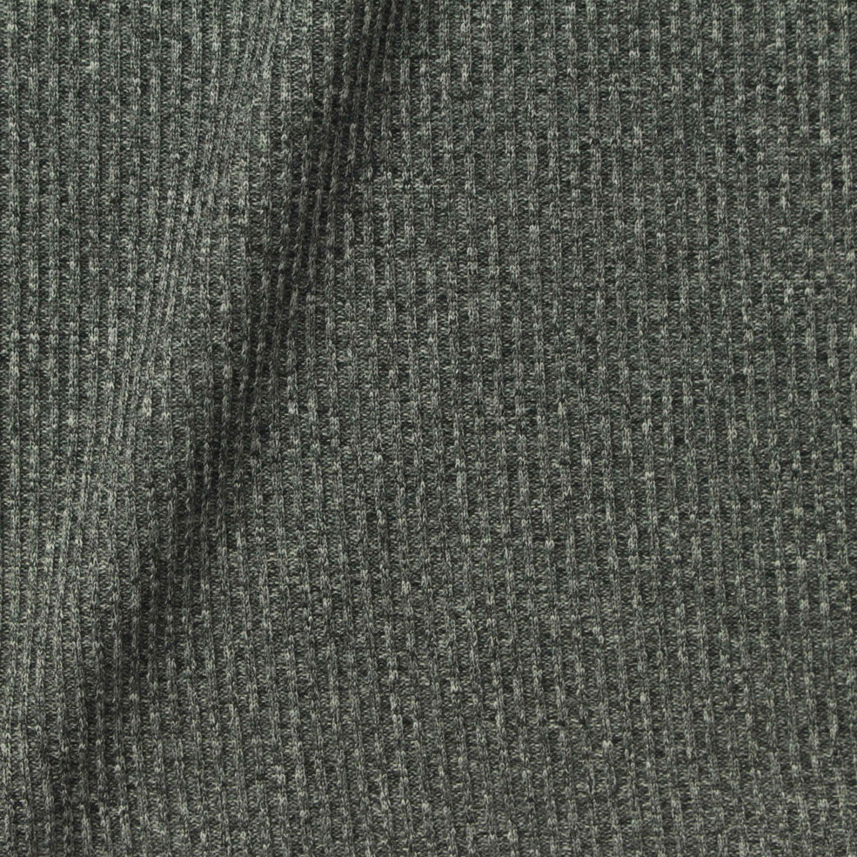 Heathered Grey-Green Marl Rib Knit, Polyester, 180 gsm