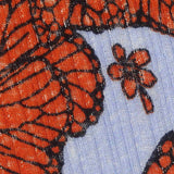 Orange Butterfly Rib Knit, Polyester — texture