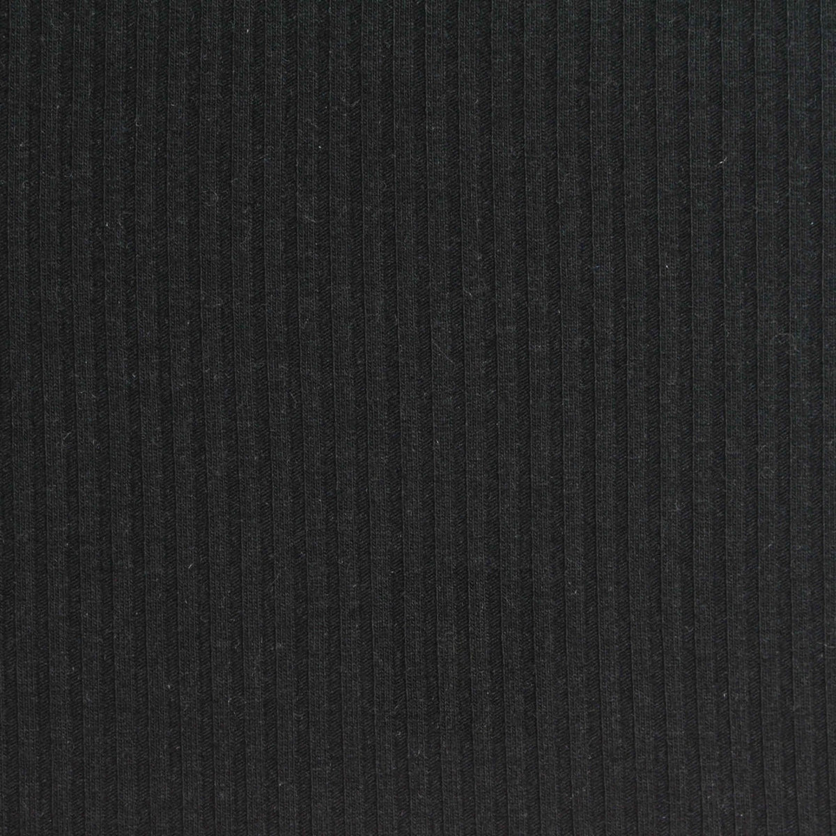 Polyester Viscose Stretch Rib Knit Fabric, 275 gsm — Black