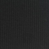 Polyester Viscose Stretch Rib Knit Fabric, 275 gsm — Black