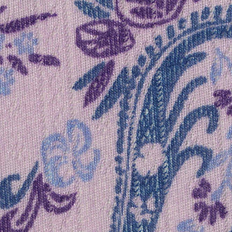 Purple Bold-Floral Rib Knit, Polyester