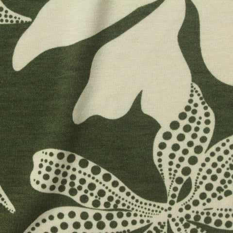 Cream Floral Jersey Knit, Viscose, 180 gsm