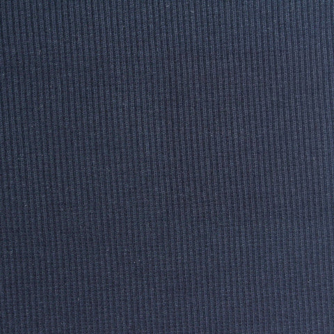 Cotton Stretch Rib Knit Fabric, 460 gsm, 134 cm — Navy