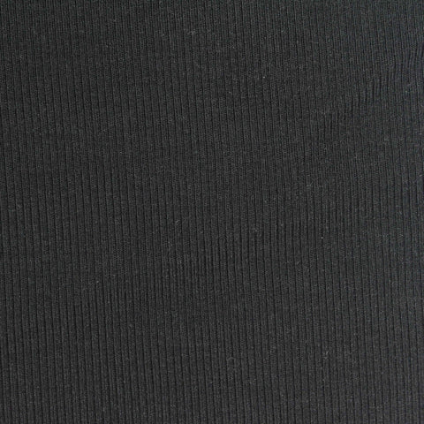 Polyester Stretch Rib Knit Fabric, 320 gsm, 124 cm — Black