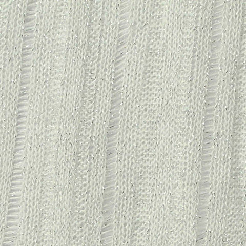 Polyester Metallic Rib Knit Fabric, 125 gsm, 158 cm — White