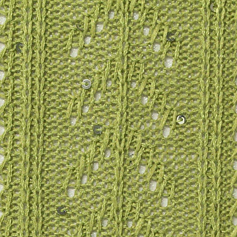 Lime Sequins Pointelle Knit, Polyester