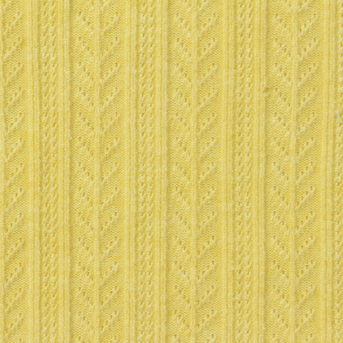 Yellow Openwork-Stripe Pointelle Knit, Viscose-Poly