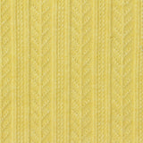 Yellow Openwork-Stripe Pointelle Knit, Viscose-Poly