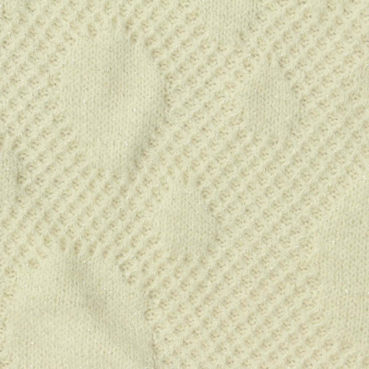 Cream Geometric Pointelle Knit, Viscose-Nylon
