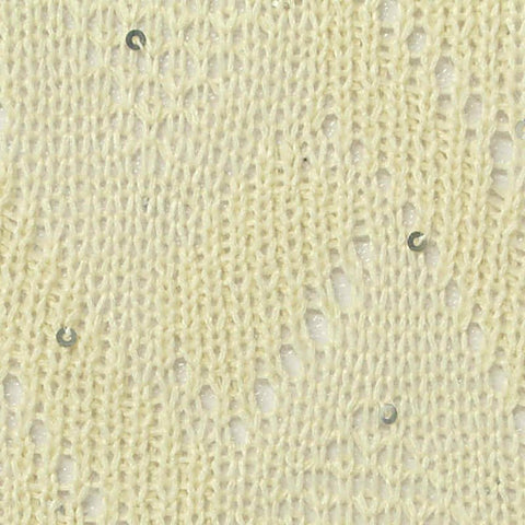 Pale Yellow Sequins Pointelle Knit, Polyester