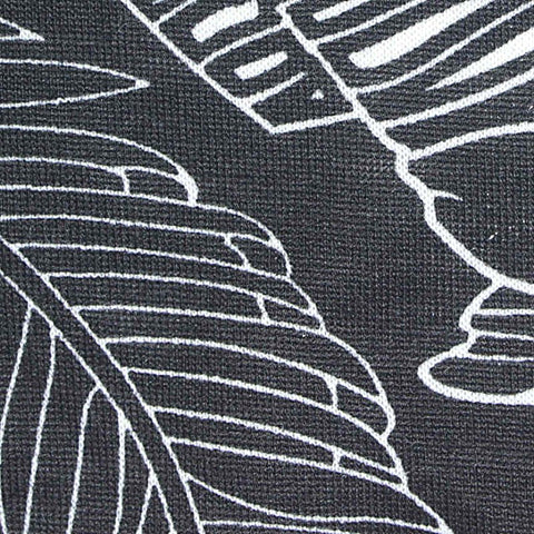 White Tropical-Leaf Jersey Knit, Polyester