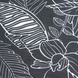 White Tropical-Leaf Jersey Knit, Polyester