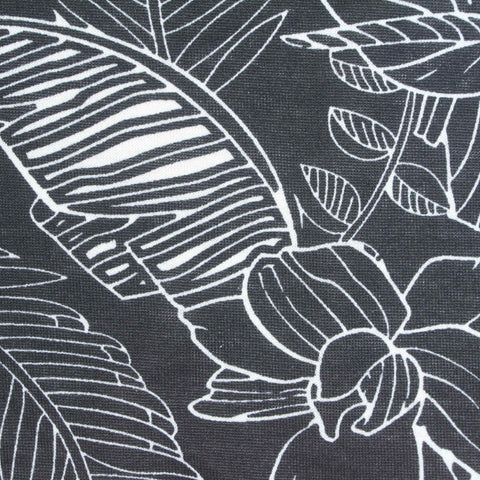White Tropical-Leaf Jersey Knit, Polyester