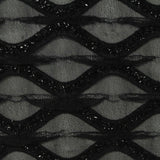 Black Wavy-Line Jacquard, Polyester