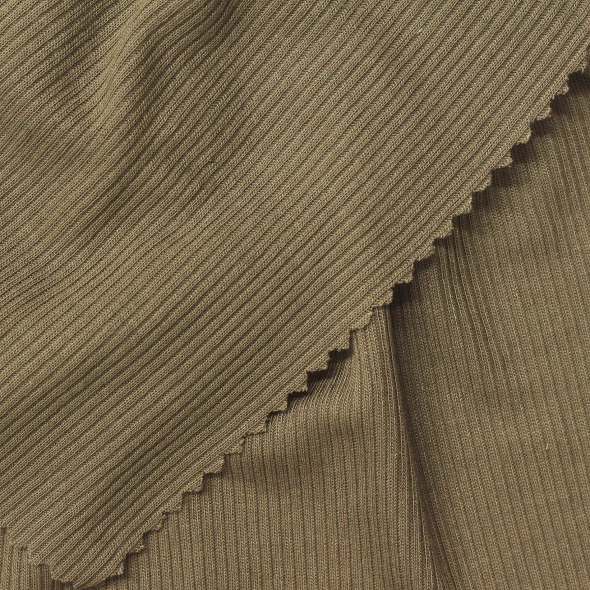 Modal Stretch Rib Knit Fabric, 160 gsm — Khaki
