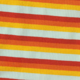 Light Blue Horizontal-Stripe Rib Knit, Cotton-Poly