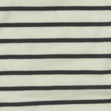 Black Horizontal-Stripe Jersey Knit, Poly-Viscose