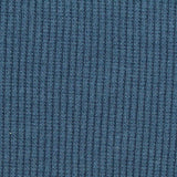 Polyester Cotton Stretch Rib Knit Fabric, 300 gsm, 150 cm — Blue — texture
