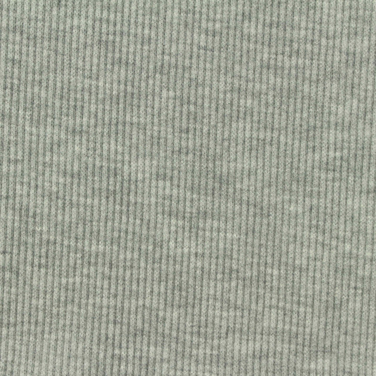 Light Grey Heathered-Marl Rib Knit, Cotton-Poly, 380 gsm