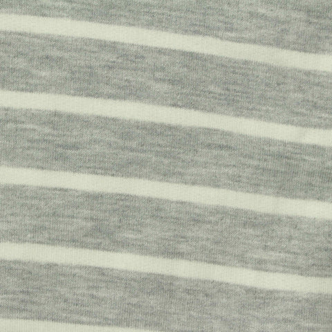 Light Grey Horizontal-Stripe French Terry, Poly-Viscose, 220 gsm