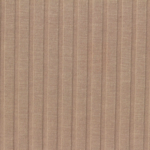 Polyester Viscose Stretch Rib Knit Fabric, 230 gsm, 130 cm — Beige
