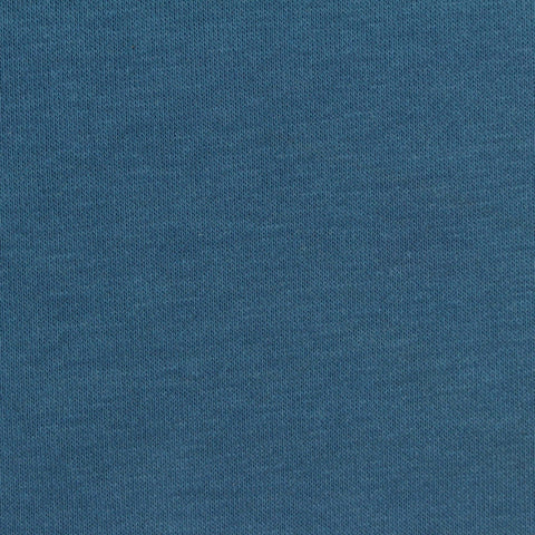 Cotton Polyester Stretch French Terry Fabric, 270 gsm, 180 cm — Blue