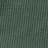 Brushed Polyester Stretch Waffle Knit Fabric, 260 gsm, 138 cm — Green — texture