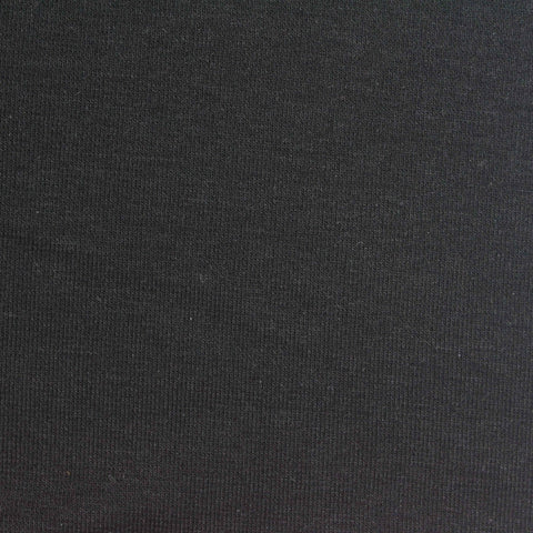 Tencel Lyocell Wool Stretch Rib Knit Fabric, 205 gsm, 150 cm — Black