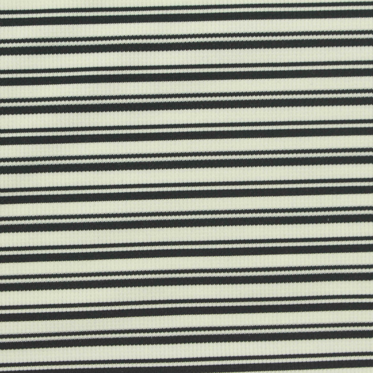 Black Horizontal-Stripe Waffle Knit, Nylon-Spandex, 180 gsm