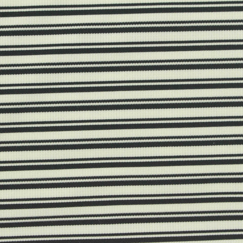 Black Horizontal-Stripe Waffle Knit, Nylon-Spandex, 180 gsm